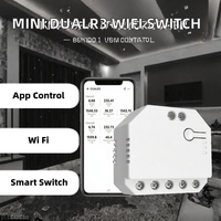 Module d'interrupteur intelligent manuel MINI DUALR3 2 voies avec mesure et temporisation pour Android, Home Bar, eWeLink, Alexa, Google Home