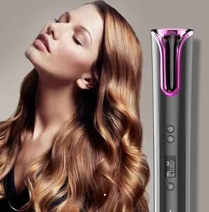 Cross-Border Wireless Hair Supplies LCD Digital Display Portable USB Charging Automatic Hair Curler