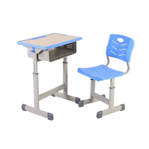 Ensemble chaise et bureau individuel robuste pour étudiant, mobilier scolaire moderne avec structure en acier et plateau en <span class=keywords><strong>MDF</strong></span> - Product Image 4