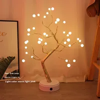 36 LED Warmweiß Batteriebetriebene Touch-Schalter Metall-Pflaumenblüten-Nachtleuchte Kleine Baumlampe Tischlampe für Zuhause
