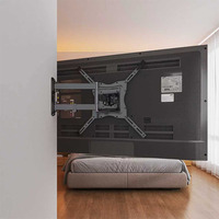 Support mural TV articulé pivotant personnalisé à mouvement complet pour téléviseurs de 17 à 56 pouces, support TV extensible d'usine