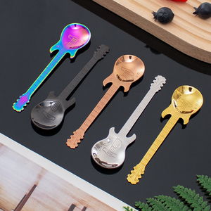 Cucchiaio Creativo a Forma di Chitarra in Acciaio Inox con Placcatura in Titanio per Tè, <span class=keywords><strong>Caffè</strong></span> e Gelato - Product Image 4