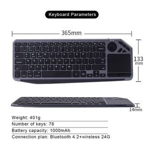Clavier sans fil Bluetooth rétroéclairé OEM rechargeable avec connectivité multi-appareils - Product Image 4