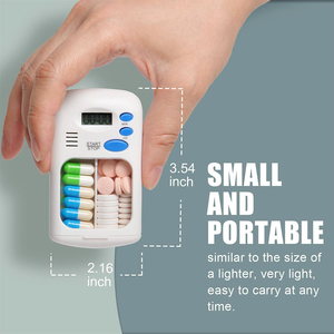 Vente chaude nouveau stockage et distributeur de médicaments électroniques, boîte à pilules de minuterie de rappel intelligente à double couche portable - Product Image 4