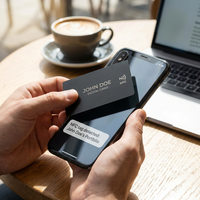 Biglietto da Visita Digitale in Metallo Eco-Friendly Riutilizzabile con NFC - Carta d'Identità Contactless Moderna per Idea Regalo Aziendale