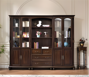 Libreria Scrivania Classica in Noce Nero Arredamento per Studio GYW80 - Product Image 3