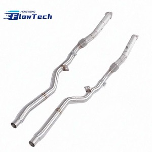 Ensemble de tuyaux d'échappement FlowTech de haute qualité en acier inoxydable T304 pour Audi A6 C6 3.0T avec bouclier thermique, échappement performant - Product Image 2