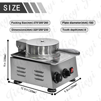 Gaufrier belge rond professionnel en acier inoxydable avec double commande de température et interrupteur d'alimentation pour boulangerie, café, snack-bar, desserts