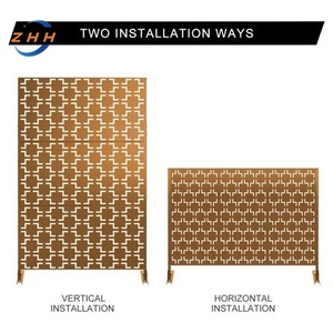 Panneaux d'écran décoratifs <span class=keywords><strong>de</strong></span> <span class=keywords><strong>séparation</strong></span> <span class=keywords><strong>de</strong></span> pièces en acier Corten pour le jardin avec écran découpé au laser bon marché - Product Image 4