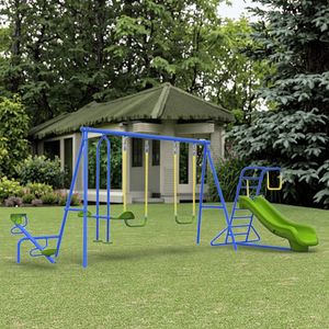 Columpio Zoshine de Gran Capacidad con Múltiples Asientos, Estructura de Metal Reforzado Antivibración, Soporte para Columpio de Jardín o Patio Exterior, Entretenimiento en Grupo - Product Image 1