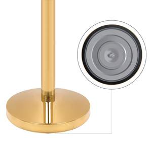 أطراف ستانشيون من الفولاذ المقاوم للصدأ أطراف ستانشيون على شكل سجادة حمراء وأطراف ذهبية مع طقم حواجز أمان بحبل أحمر، - Product Image 3