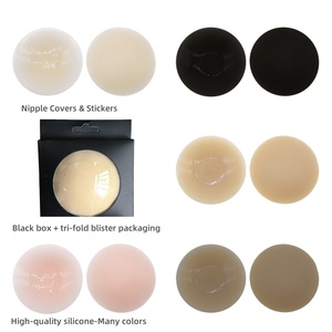 Copricapezzoli in Silicone Solido Ultra-sottile 0,8mm Traspiranti Invisibili Senza Cuciture a Forma Circolare per Prevenire i Rilievi Visibili - Product Image 1