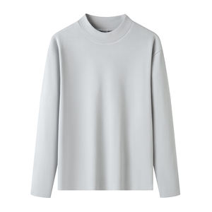 Camiseta elástica de manga larga con logo personalizado, nueva colección otoño 2025, estilo urbano americano, camisa de base gruesa para hombre, absorbente de sudor y fresca. - Product Image 4