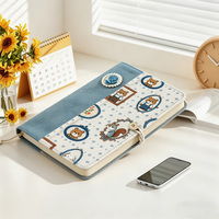 Carnet en velours côtelé patchwork avec fleurs brodées, format A6/A5, bloc-notes en tissu, carnet de voyage, cadeau