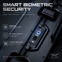 Valise intelligente à roulettes silencieuses avec serrure TSA, cadre en aluminium classique, en microfibre, à roulettes multidirectionnelles universelles, avec lecteur d'empreintes digitales