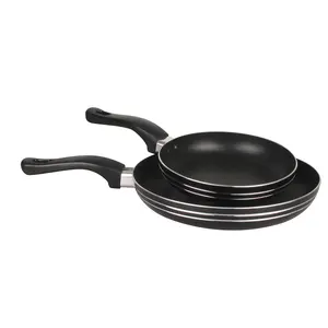 3-piece cookware aluminum non-stick pan black with 24*4.5 frying pan