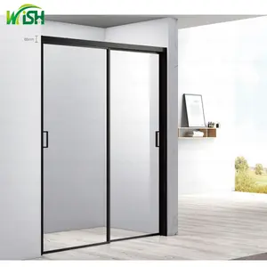 WISH 8mm Home Villa Aluminum Shower Enclosure Hotel Bathroom Sliding Tempered Glass Shower Door Screen