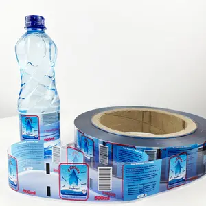 Hot Melt Glue Adhesive Sticker Custom Bopp Pearlized Bottle Labels Film for Mineral Water Wine Vodka Plastic Rolls Waterproof
