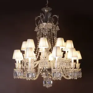 Large European-style Church 24 Light Crystal Chandelier Modern Hotel Wholesale Design Luxury Living Room LED Light