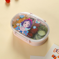 Boîte à lunch bento pour enfants sans BPA, étanche, compatible micro-ondes et lave-vaisselle, 2 compartiments, en plastique, pour garçons et filles