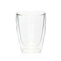 Tasse en verre ondulé à double paroi, fabrication artisanale classique, pour café, boissons froides, latte, thé, maison ou bureau