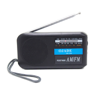 Radio portable AM FM CR-X05, nouveau design, petit transistor, récepteur ondes courtes, radio rétro, radio AM FM, noir