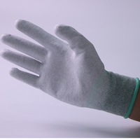 Gants de protection électronique anti-poussière antistatiques sans silicone non jetables en fibre de carbone Myesde Clean Room revêtus de PU
