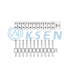 AI-KSEN 2.54MM jarum baris ganda 2 * 40PIN panjang 11.2MM 2X3P 4P 5P 6P 40P jarum lurus baris ganda - Product Image 3