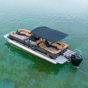 Ponton en fibre de verre à coque en aluminium de luxe de 31 pieds avec <span class=keywords><strong>moteur</strong></span> <span class=keywords><strong>hors</strong></span>-<span class=keywords><strong>bord</strong></span> Divertissement nautique Embarcation avec <span class=keywords><strong>moteur</strong></span> Vente de remorque - Product Image 2