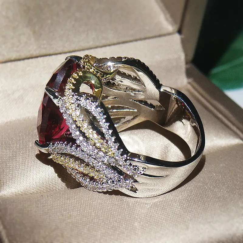 Elegant Vintage Fashion Jewelry KYRA0789 big Zircon ring for women