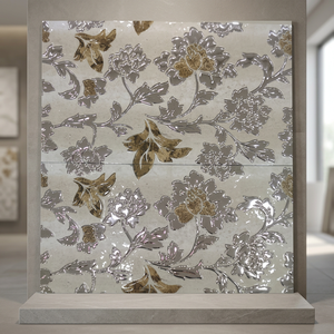 Azulejos de cerámica de diseño para pared, acabado dorado y plateado de alto brillo, 30x60 para decoración interior pulida para exteriores, tercera Pared de cocción - Product Image 1