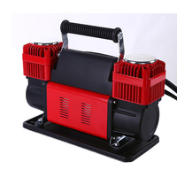 Compresor de Aire Metálico M4 de 12V, Doble Cilindro, 300L, 150PSI, Manguera de Goma de 5M, Monitor de Presión de Neumáticos, Certificado CE, 12 Meses de Garantía