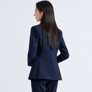 Women's Suit <b>Set</b> Gray Polyester Spring <b>Office</b> Lady Anti-Wrinkle Formal Business Wear Full Sleeve - Product Image 4
