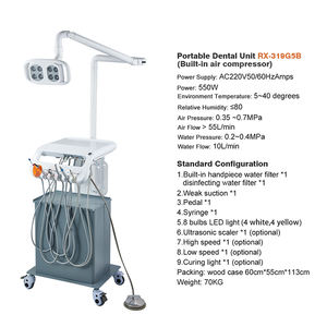 Escalador pieza de mano portátil integrado compresor de aire carro dental unidad carro salón de belleza lámpara de luz LED veterinaria - Product Image 6