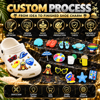 Breloques de chaussures en PVC personnalisées, miniatures, mignonnes, animaux de dessin animé, lettres, vente en gros, breloques de créateur en PVC pour chaussures