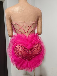 Vestido de Noche Sexy con Volantes y Pedrería para Mujer, Vestido Mini para Fiesta de Cumpleaños, Cóctel, Graduación, Club Nocturno, Cantante, <span class=keywords><strong>Ropa</strong></span> de Escenario - Product Image 4
