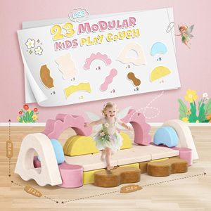 Structure de jeu souple pour bébés avec mousse haute densité, jouet d'intégration sensorielle intérieur, forme géométrique, unisexe - Product Image 4