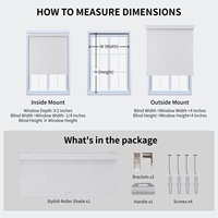 Persianas Enrollables Inalámbricas 100% Opacas para Ventanas, con Protección UV, Tejido Natural, Técnica Lisa, para Hogar y Oficina