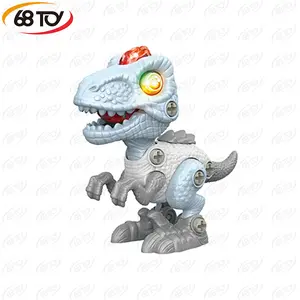 Brinquedo de dinossauro diy, de alta qualidade, com luz e sons, crianças, animais, modelo, fabricantes, atacado, oem