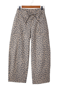 Dear-Lover Ofrece Servicio Sin <span class=keywords><strong>Cargos</strong></span> de Importación, Jeans Casuales de Mezclilla para Mujer, Color Caqui, Estampado de Leopardo, Cintura con Cordón, Bolsillos, Pierna Ancha - Product Image 5