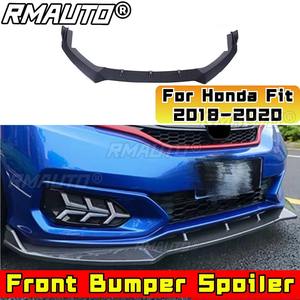 <b>For</b> Honda Fit 2018-2020 <b>Car</b> Front Bumper Lip Splitter <b>Diffuser</b> Spoiler Body Kit Gloss Black Bumper Lip Modification Part - Product Image 3