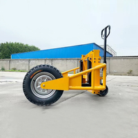 Chariot à palettes tout-terrain manuel JX 1.25T avec pompe hydraulique, roues en PU et levage de 200 mm pour la construction et les terres agricoles