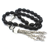 Bestseller Muslim Black Rosenkranz Islamische Perlen Halskette 33 Tasbih Arabische Halskette Für Frauen Mann
