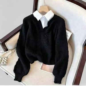 <span class=keywords><strong>Pull</strong></span>-over long boutonné pour <span class=keywords><strong>femme</strong></span>, style rétro décontracté, confortable et de haute qualité, idéal pour l'automne – Vente en gros - Product Image 4