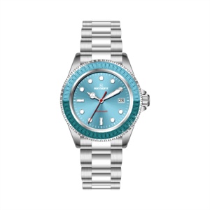 Reloj mecánico automático de movimiento NH35, reloj de pulsera de acero inoxidable con bisel de 316L, gemas azules modificadas, nuevo de 2022 - Product Image 1