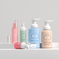 Vente en gros de flacons pompe à mousse en plastique ambré de 30/50/60/250/340 ml, distributeur de savon moussant pour nettoyant visage, lavage des mains