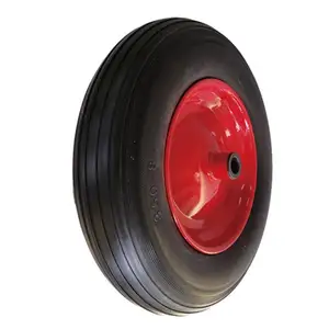 13-zoll Wheelbarrow-Reifen, flachfreie feste Reifen und Rad mit 5/8" Achsbohrung, für Gorilla-Wagen Rasenmäher-Ersatz