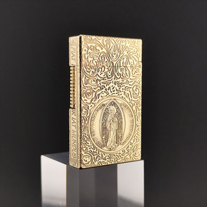 Encendedor de Cigarrillos de Queroseno Clásico de Lujo, Deslizante Lateral, Grabado en Latón, Recargable, Regalo Empresarial - Product Image 3