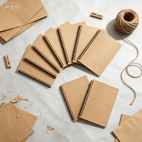 Cuaderno Espiral A5 de Papel Kraft en Blanco, 50 Hojas, Cuaderno de Papel Personalizado - Marca MS para Regalos, Negocios y Uso en la Oficina