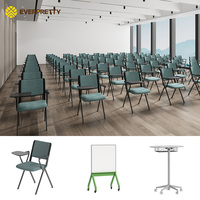 Chaise de formation à cadre métallique avec tablette d'écriture pour salle de formation, mobilier de salle de réunion, pour fournitures de projets